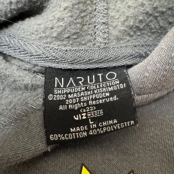 Vintage Naruto Shippuden Hoodie Men's Large Gray Shonen Jump Anime VIZ Media Y2K - Picture 4 of 8